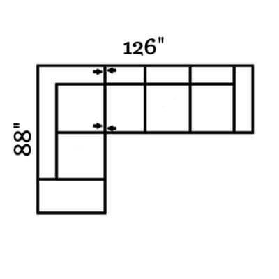 Layout D:  Two Piece Sectional 88" x 126"