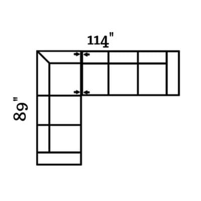 Layout F:  Two Piece Sectional 89" x 114"