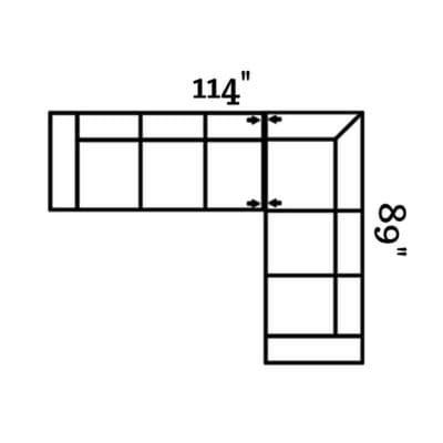 Layout G: Two Piece Sectional 114" x 89"