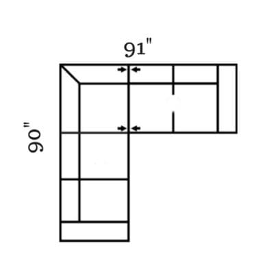 Layout A:  Two Piece Sectional 90" x 91"