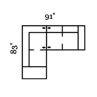 Layout D: Two Piece Sectional 83" x 91"