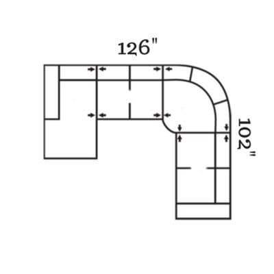 Layout K: Four Piece Sectional 126" x 102"