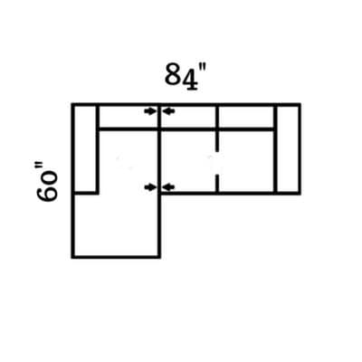 Layout L: Two Piece Sectional 60" x 84"