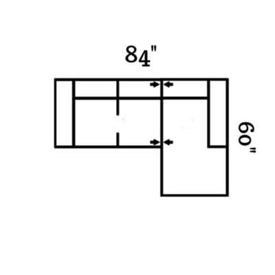 Layout M: Two Piece Sectional 84" x 60"