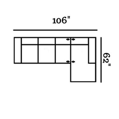 Layout H: Two Piece Sectional 106" x 62"