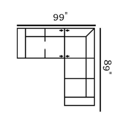 Layout N: Two Piece Sectional 99" x 89"