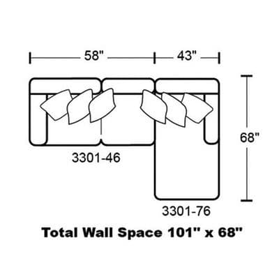 Layout A: Two Piece Sectional 101" x 68"