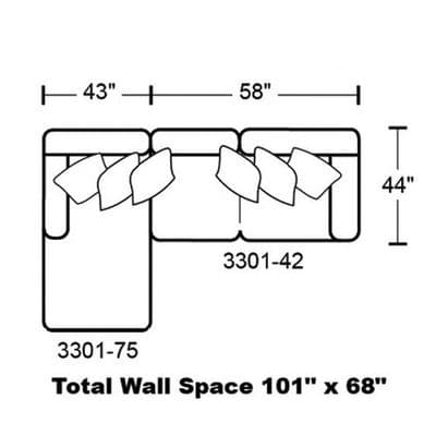 Layout B: Two Piece Sectional 68" x 101"