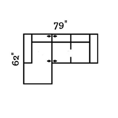 Layout H: Two Piece Sectional 62" x 79"