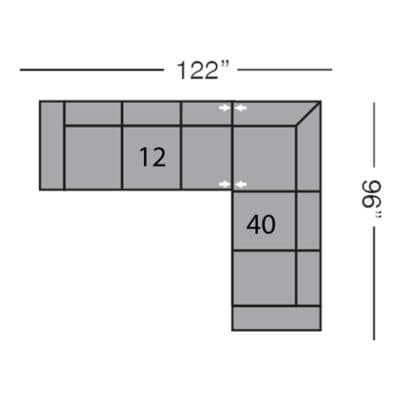 Layout H: Two Piece Sectional 122" x 96"