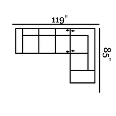 Layout C: Two Piece Sectional 119" x 85"