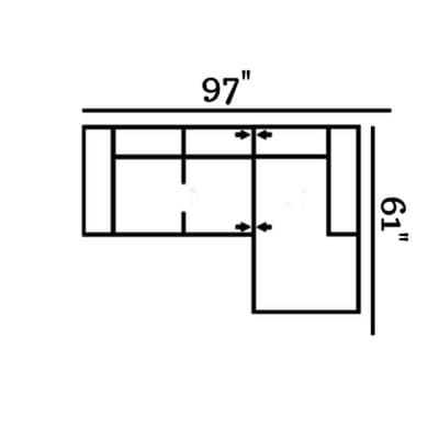 Layout B: Two Piece Sectional 97" x 61"