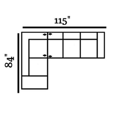 Layout F: Two Piece Sectional 84" x 115"