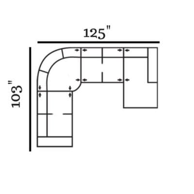 Layout L: Four Piece Sectional 103" x 125"