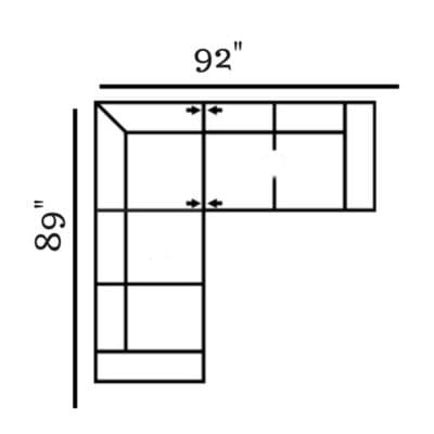 Layout N: Two Piece Sectional 89"x 92"