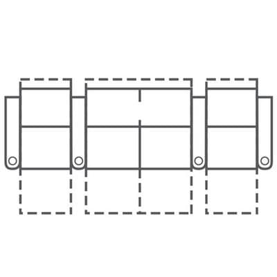 Layout H: Three Piece Home Theater Sectional Straight 122" Wide