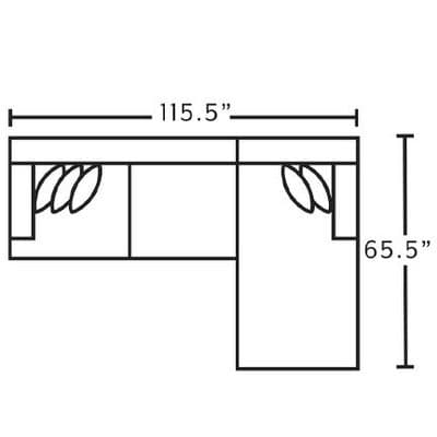 Layout B:  Two Piece Sectional 115.5 x 65.5