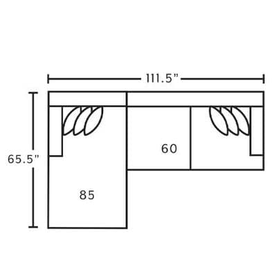 Layout A: Two Piece Sectional 65.5" x 111.5