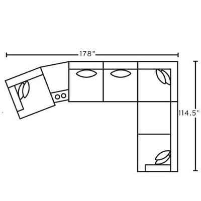  Layout B: Six Piece Sectional 178" x 114.5"