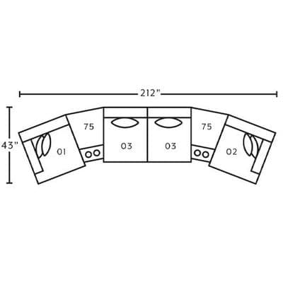 Layout C: Six Piece Sectional 43" x 212"