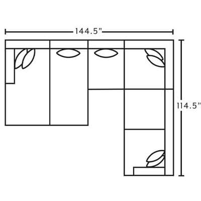  Layout D: Five Piece Sectional 144.5" x 114.5"