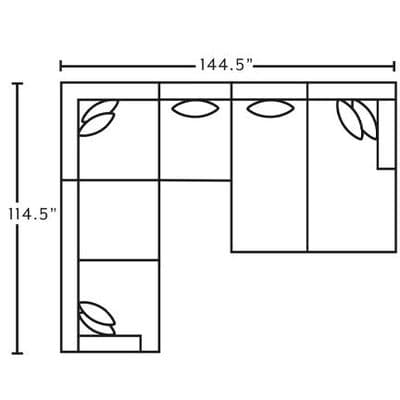 Layout E: Five Piece Sectional 114.5" x 144.5"