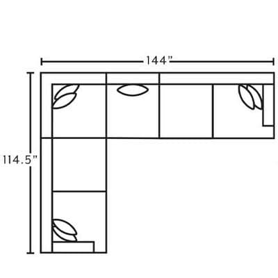 Layout G: Four Piece Sectional 114.5" x 144"