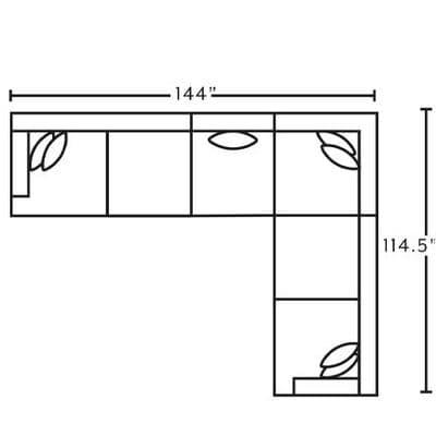 Layout H: Four Piece Sectional 144" x 114.5"