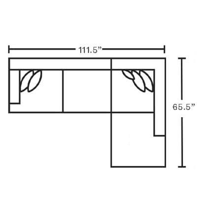 Layout J:  Two Piece Sectional 111.5" x 65.5"