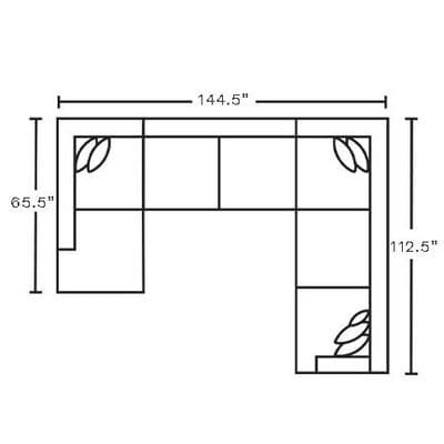 Layout L:  Five Piece Sectional 65.5" x 144.5" x 112.5"