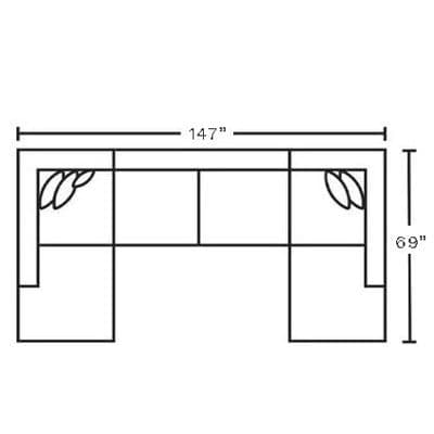 Layout C: Three Piece Sectional 147" x 69"