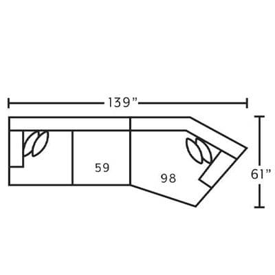 Layout B:  Two Piece Sectional 139" x 61"