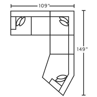 Layout F: Four Piece Sectional 109" x 149"