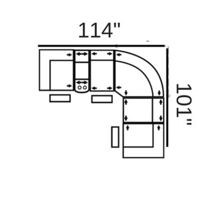 Layout D: Six Piece Sectional 114" x 101"