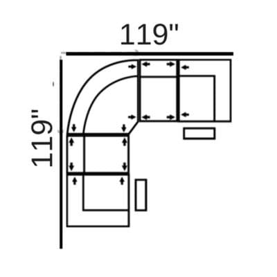 Layout A:  Five Piece Sectional 119" x 119"