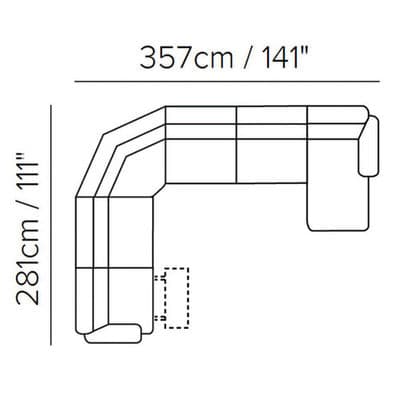 Layout D:  Six Piece Reclining Sectional - 111" x 141"