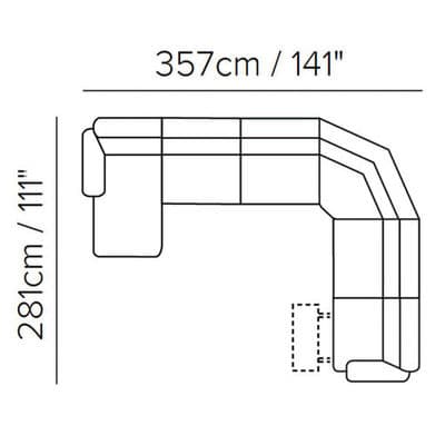 Layout C:  Six Piece Reclining Sectional - 141" x 111"